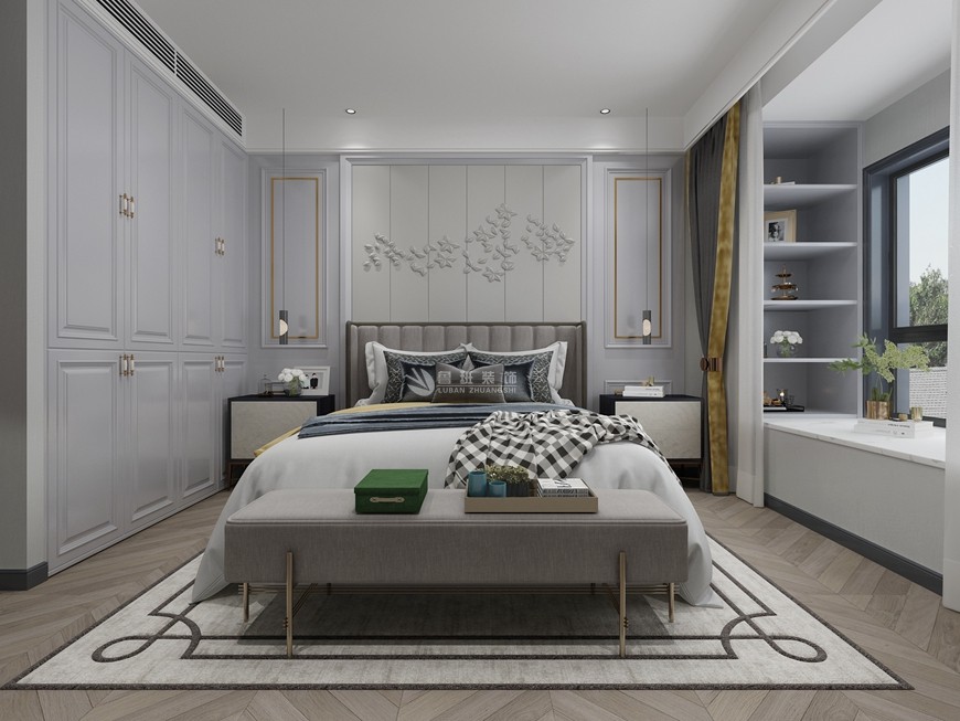 宮園學(xué)府四居室148平米現代美式風格主卧室