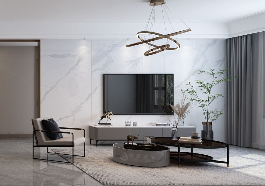 陽光城plus複式180平米現代簡約風格電(diàn)視背景牆