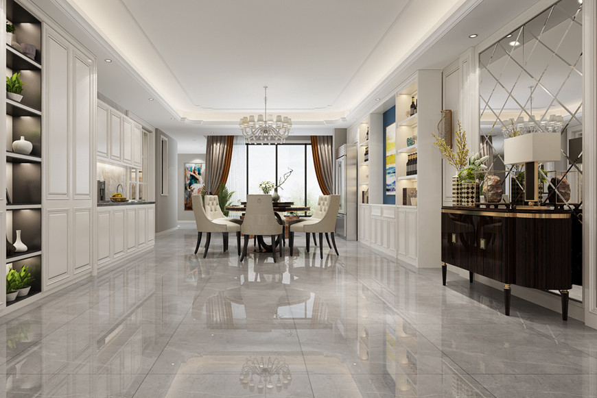 普華淺水灣五居室180平米簡歐風格客廳