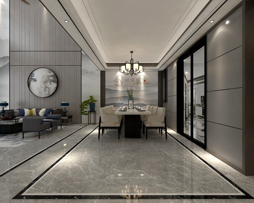 西安(ān)魯班裝(zhuāng)飾禦河上院300平米别墅新(xīn)中(zhōng)式設計餐廳設計 西安(ān)魯班裝(zhuāng)飾禦河上院300平米别墅新(xīn)中(zhōng)式設計餐廳設計