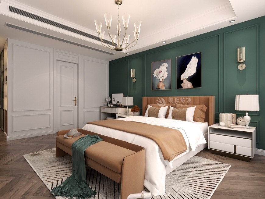 金地南湖(hú)藝境複式260平米美式輕奢風格主卧.jpg