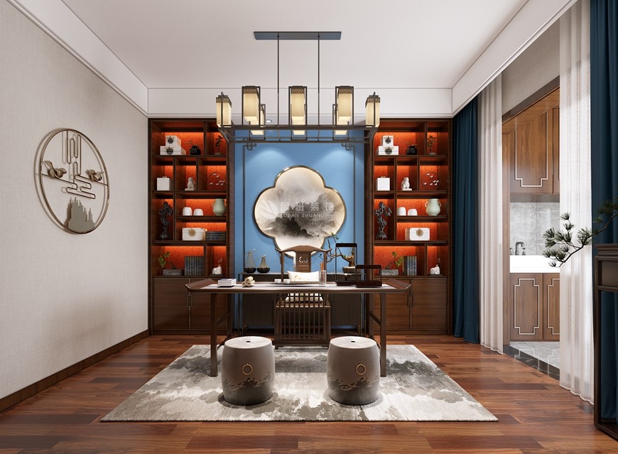 華清學(xué)府城四居室149平米新(xīn)中(zhōng)式風格書房