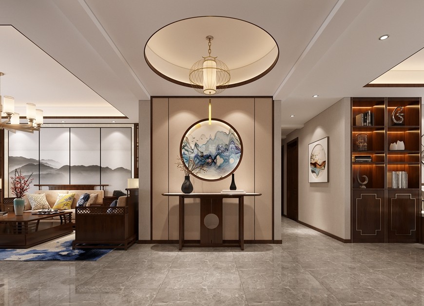 華清學(xué)府城四居室149平米新(xīn)中(zhōng)式風格玄關