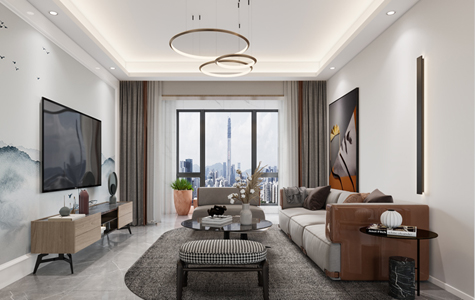 大華錦繡前城123平米三居室現代簡約
