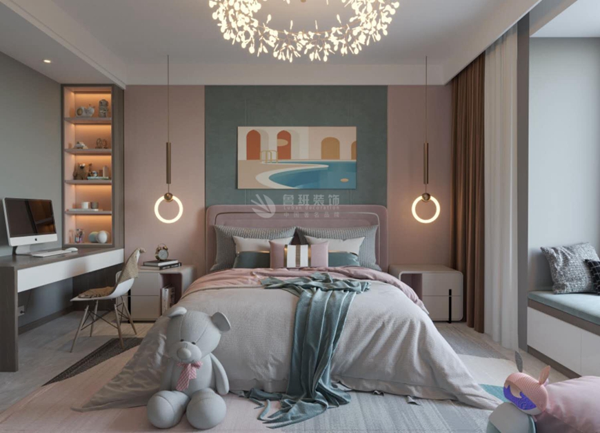 西安(ān)魯班裝(zhuāng)飾出品萊安(ān)逸珲複式380平米現代輕奢設計王小(xiǎo)龍主筆(bǐ)設計——女孩房設計效果圖